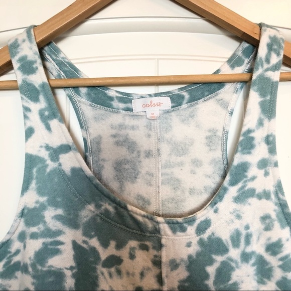 🌈 6/$60, Colsie, Tie Dye Onesie, Blue/White, Medium - Picture 3 of 7